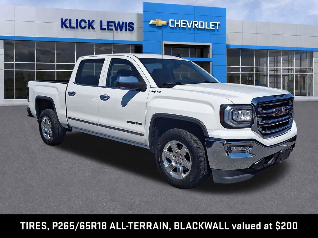 Summit White 2018 GMC Sierra 1500 SLT Crew Cab 4WD Pickup Truck Four-Wheel Drive 6-Speed Automatic Overdrive