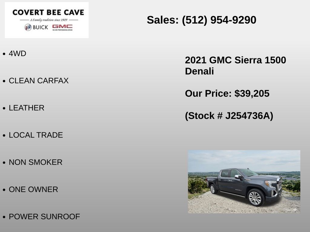 Used Car 2021 Gmc Sierra 1500  Denali For Sale Under $40,000 In Austin, Texas