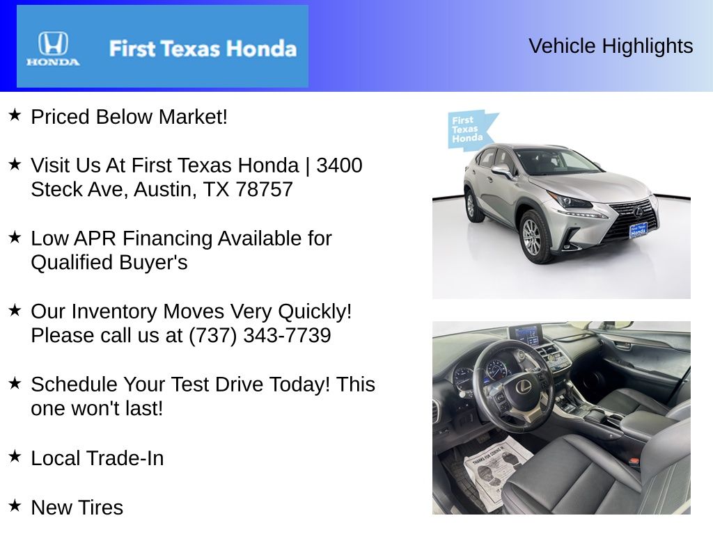 Used Car 2019 Lexus Nx  For Sale Under $20,000 In Austin, Texas