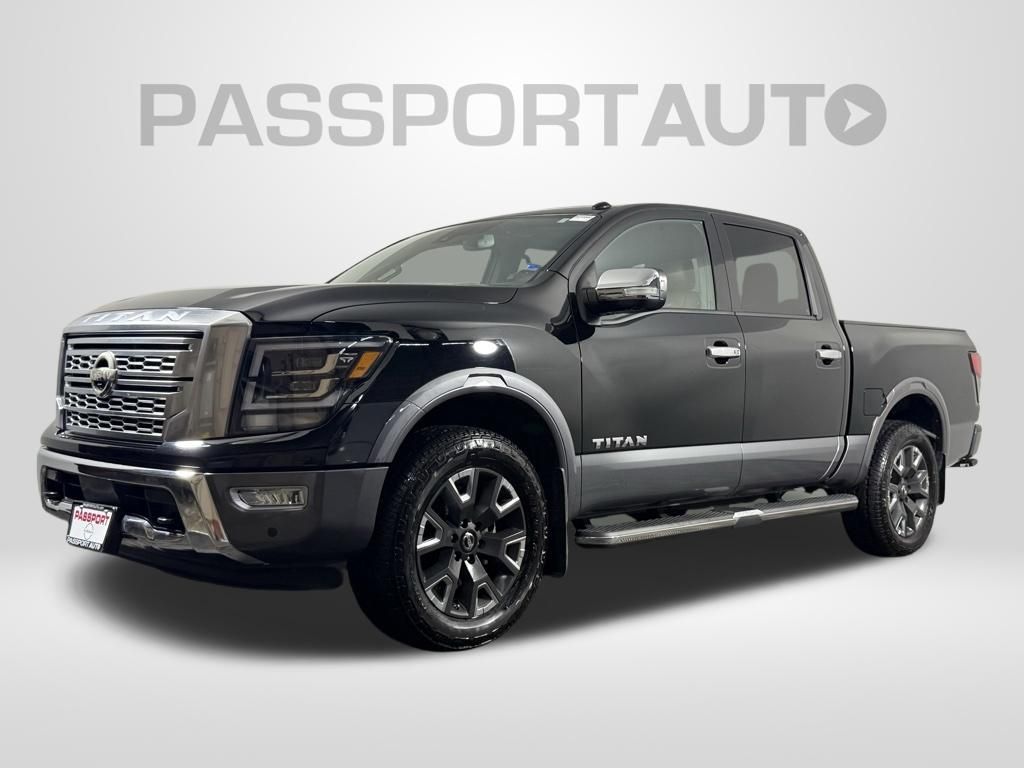 Super Black 2021 Nissan Titan Platinum Reserve Crew Cab 4WD Pickup Truck Four-Wheel Drive Automatic