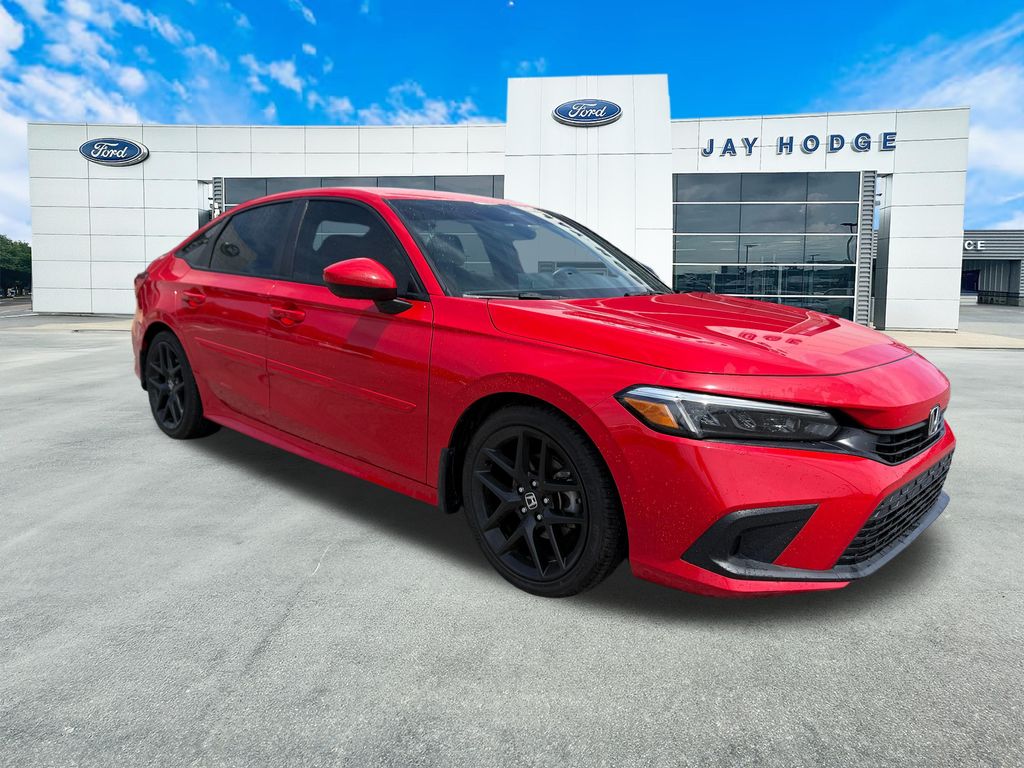 Red 2022 Honda Civic Sedan Front-Wheel Drive Continuously Variable Transmission