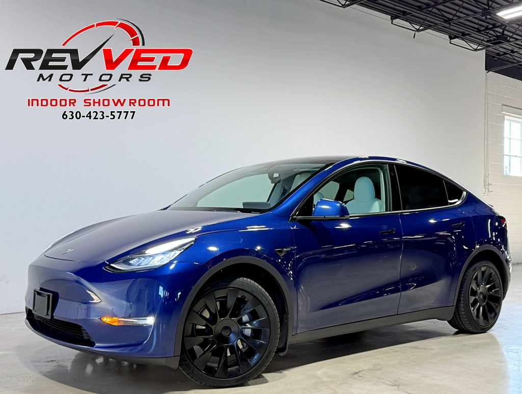 Blue 2021 Tesla Model Y Long Range AWD SUV / Crossover All-Wheel Drive 1-Speed Automatic