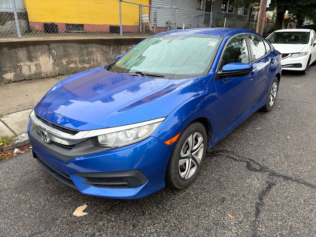 Blue 2016 Honda Civic Sedan Front-Wheel Drive Continuously Variable Transmission