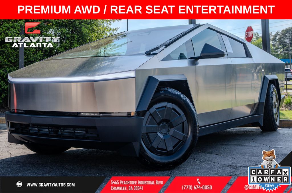 Gray (Ultra-Hard Stainless Steel) 2026 Tesla Cybertruck Premium Crew Cab AWD Pickup Truck All-Wheel Drive 1-Speed Automatic