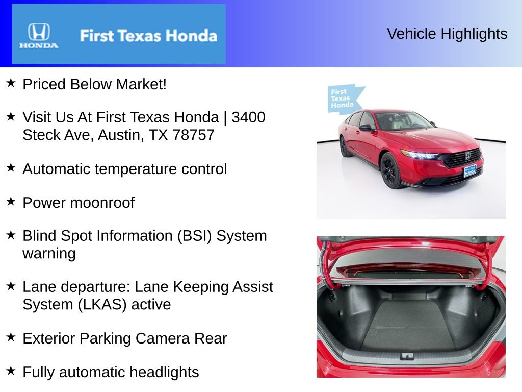 Used Car 2025 Honda Accord  Se For Sale Under $30,000 In Austin, Texas