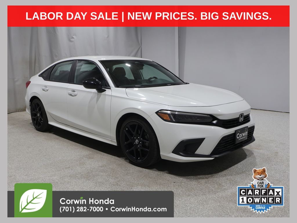 Platinum White Pearl 2024 Honda Civic Sedan Front-Wheel Drive Continuously Variable Transmission
