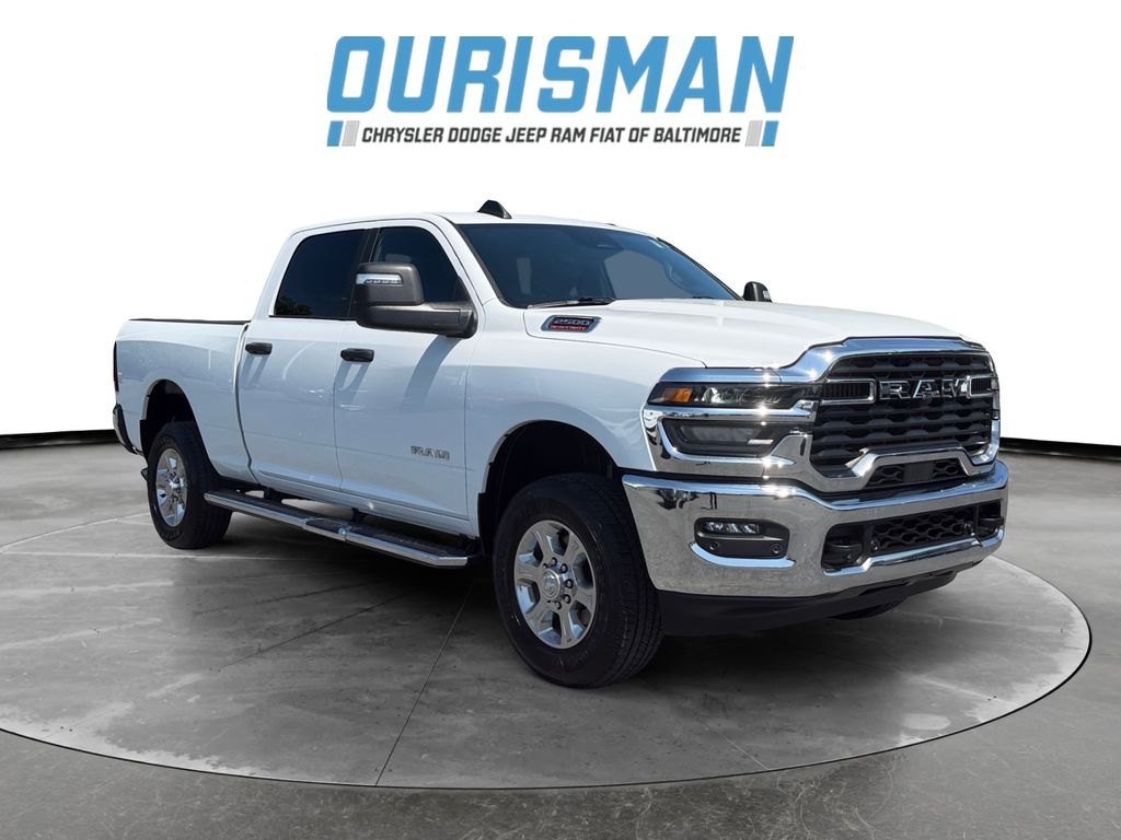 Bright White Clearcoat 2025 RAM 2500 Big Horn Crew Cab 4WD Pickup Truck Four-Wheel Drive 8-Speed Automatic