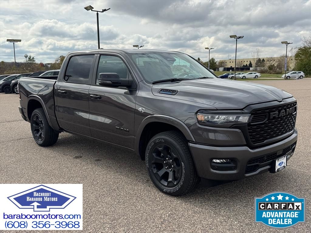 Gray (Granite Crystal Metallic Clearcoat) 2026 RAM 1500 Big Horn Crew Cab 4WD Pickup Truck Four-Wheel Drive 8-Speed Automatic
