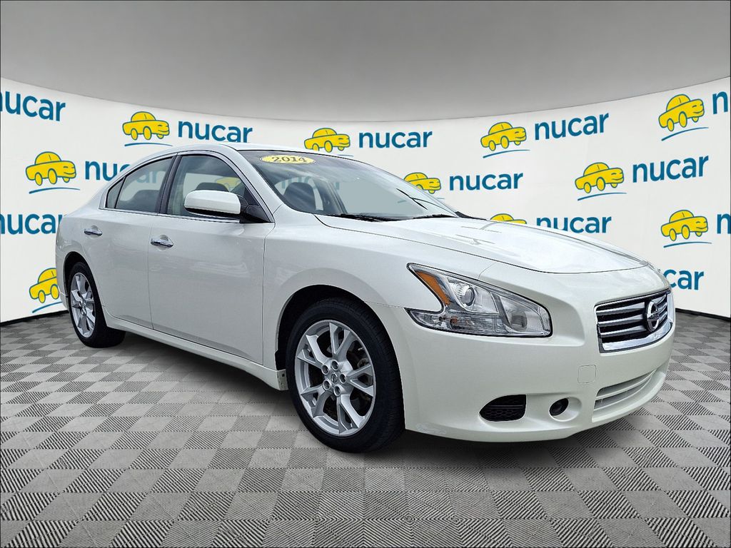 Pearl White 2014 Nissan Maxima Sedan Front-Wheel Drive Continuously Variable Transmission