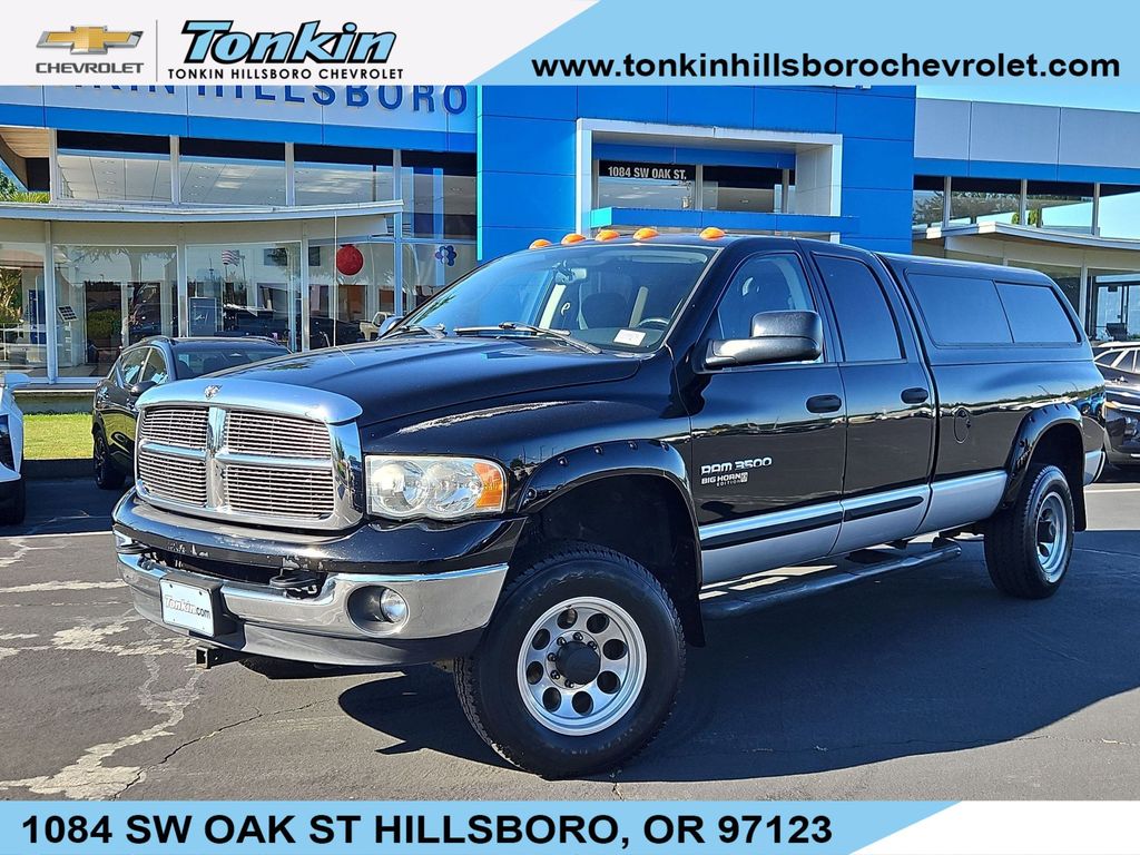 Black 2005 Dodge RAM 3500 SLT Quad Cab 4WD Pickup Truck Four-Wheel Drive 4-Speed Automatic