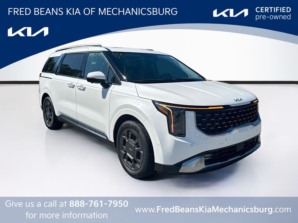 Snow White Pearl 2025 Kia Carnival Hybrid Minivan Front-Wheel Drive 6-Speed Automatic