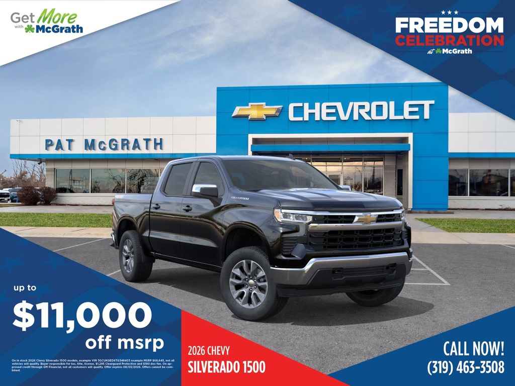 Black 2026 Chevrolet Silverado 1500 Pickup Truck Four-Wheel Drive Automatic