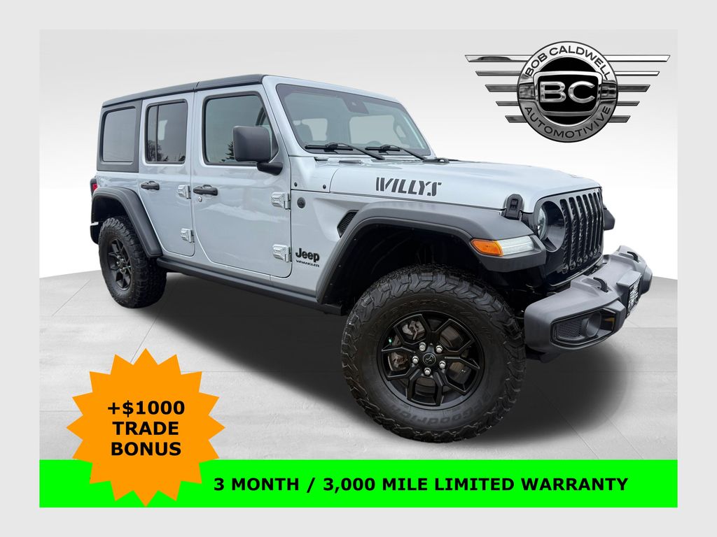 Silver Zynith Clearcoat 2024 Jeep Wrangler Willys 4-Door 4WD SUV / Crossover Four-Wheel Drive 8-Speed Automatic
