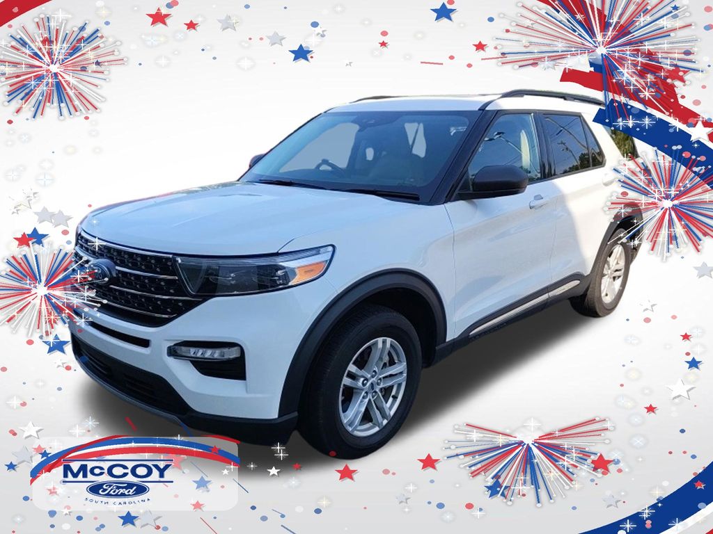 White Metallic 2022 Ford Explorer SUV / Crossover All-Wheel Drive Automatic