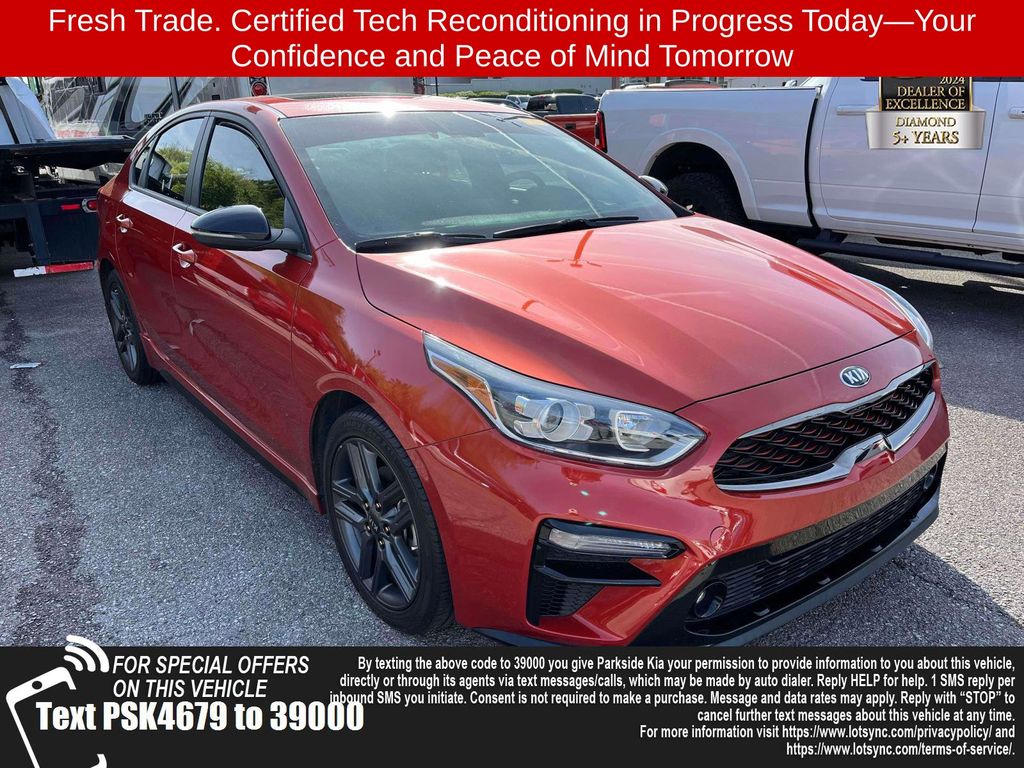 Fire Orange 2021 Kia Forte GT Line FWD Sedan Front-Wheel Drive Continuously Variable Transmission