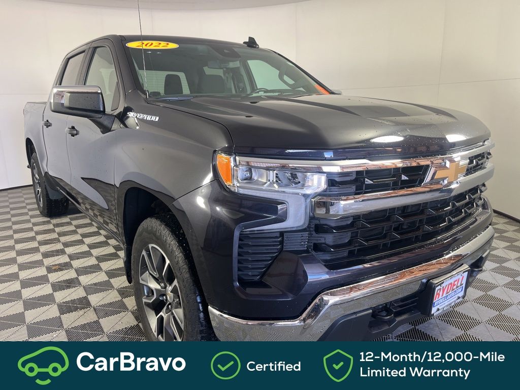 Dark Ash Metallic 2022 Chevrolet Silverado 1500 LT Crew Cab 4WD Pickup Truck Four-Wheel Drive 8-Speed Automatic