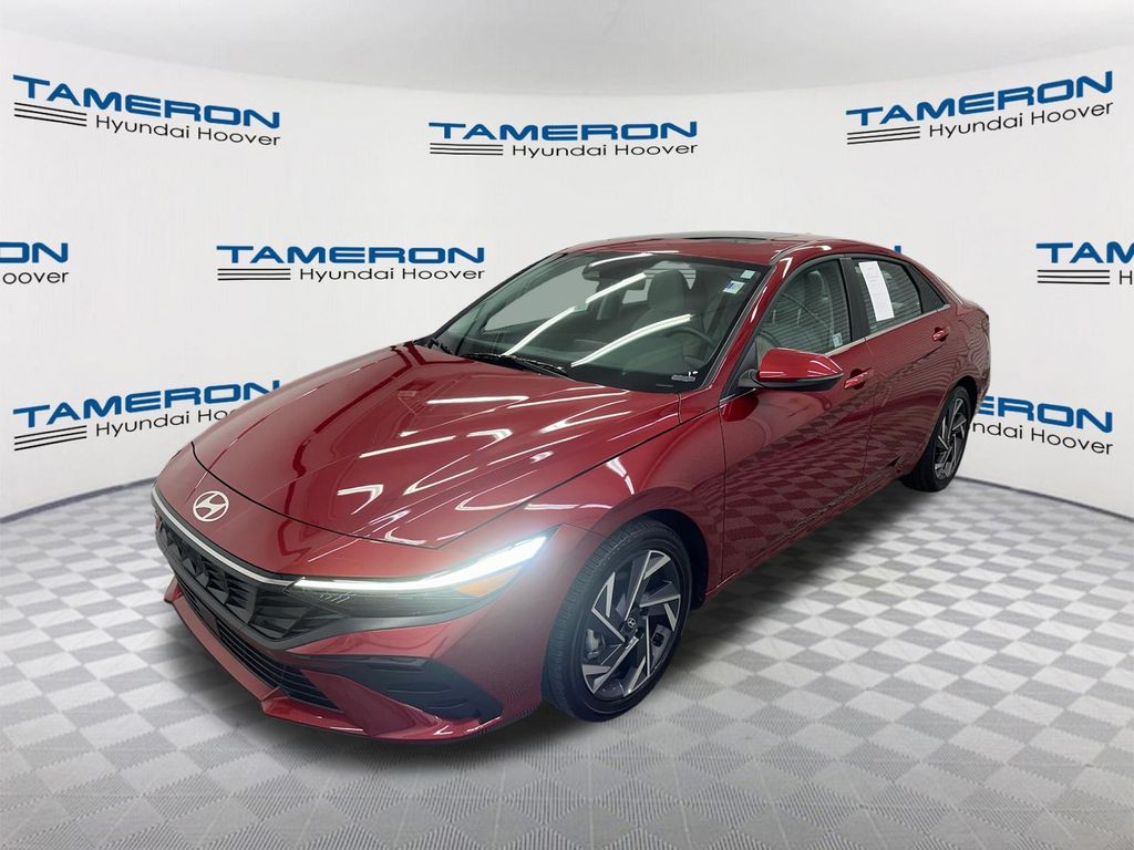 Red 2025 Hyundai Elantra Sedan Front-Wheel Drive Continuously Variable Transmission