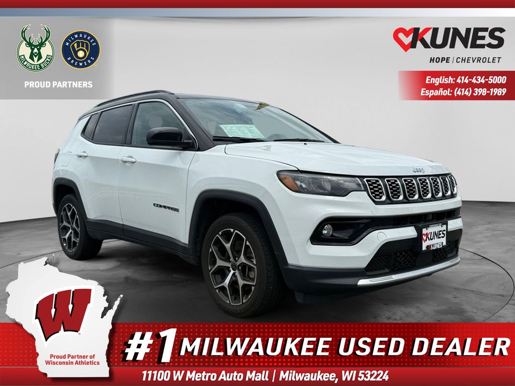 Bright White Clearcoat 2025 Jeep Compass SUV / Crossover Four-Wheel Drive 8-Speed Automatic