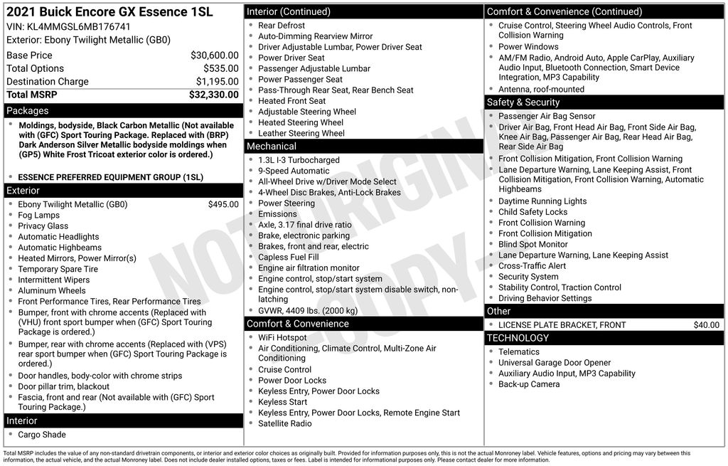 Used 2021 Black Buick Essence image 6