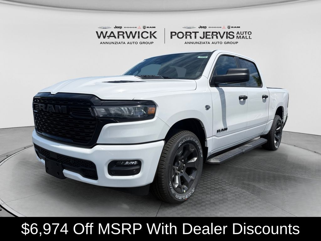 Bright White Clearcoat 2026 RAM 1500 Pickup Truck Four-Wheel Drive 8-Speed Automatic
