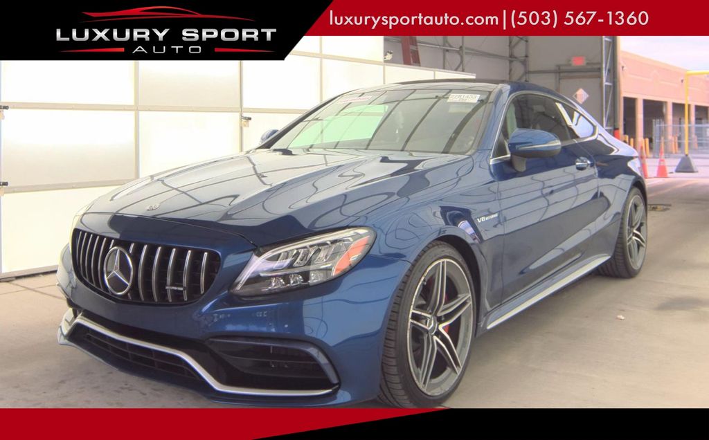 Blue 2019 Mercedes-Benz C-Class AMG C 63 S Coupe RWD Coupe Rear-Wheel Drive 9-Speed Automatic