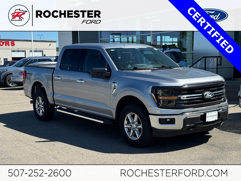 Iconic Silver Metallic 2025 Ford F-150 XLT SuperCrew 4WD Pickup Truck Four-Wheel Drive Automatic
