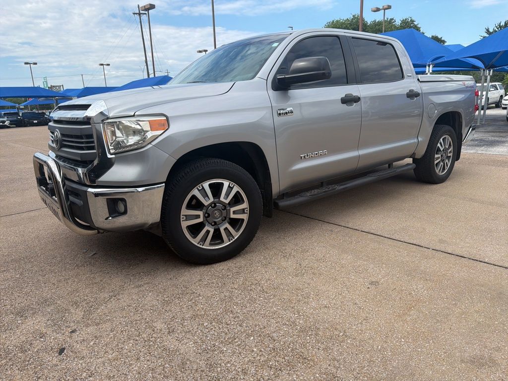 Silver Sky Metallic 2014 Toyota Tundra SR5 CrewMax 5.7L Pickup Truck 4X2 6-Speed Automatic Overdrive