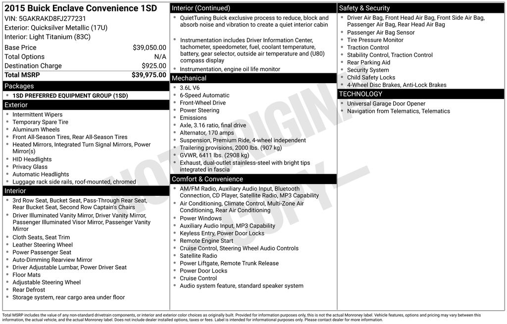 2015 Buick Enclave Convenience's photo