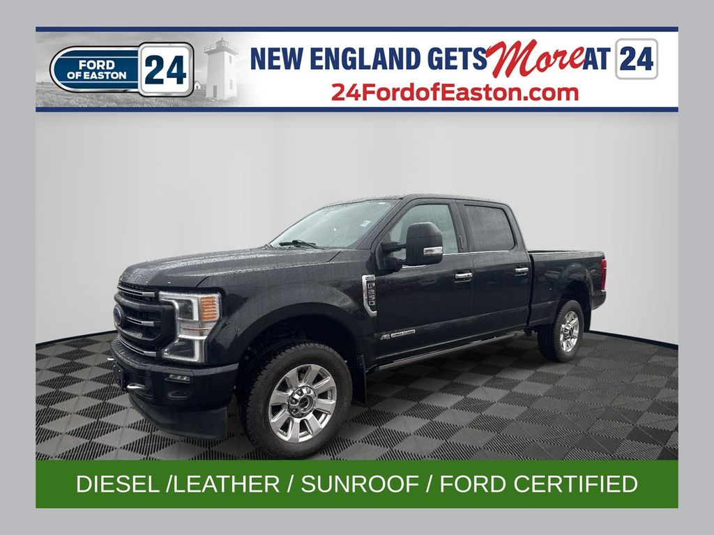 Agate Black Metallic 2022 Ford F-250 Super Duty Platinum Crew Cab 4WD Pickup Truck Four-Wheel Drive Automatic