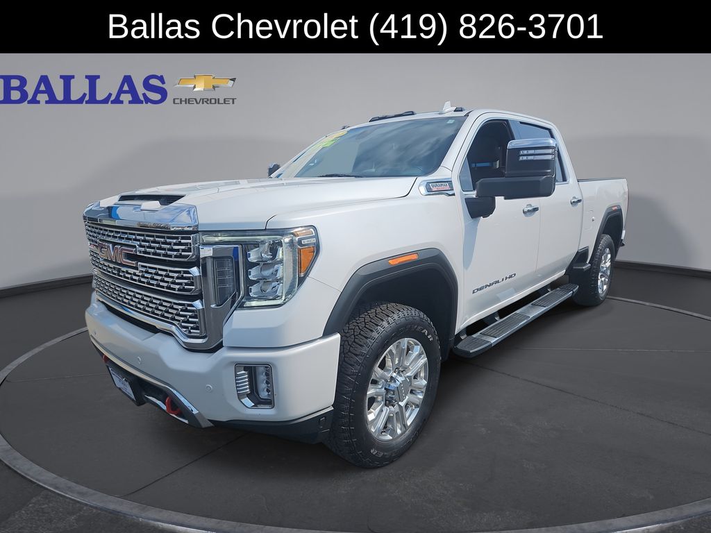 White 2021 GMC Sierra 3500HD Denali Crew Cab 4WD Pickup Truck Four-Wheel Drive Automatic