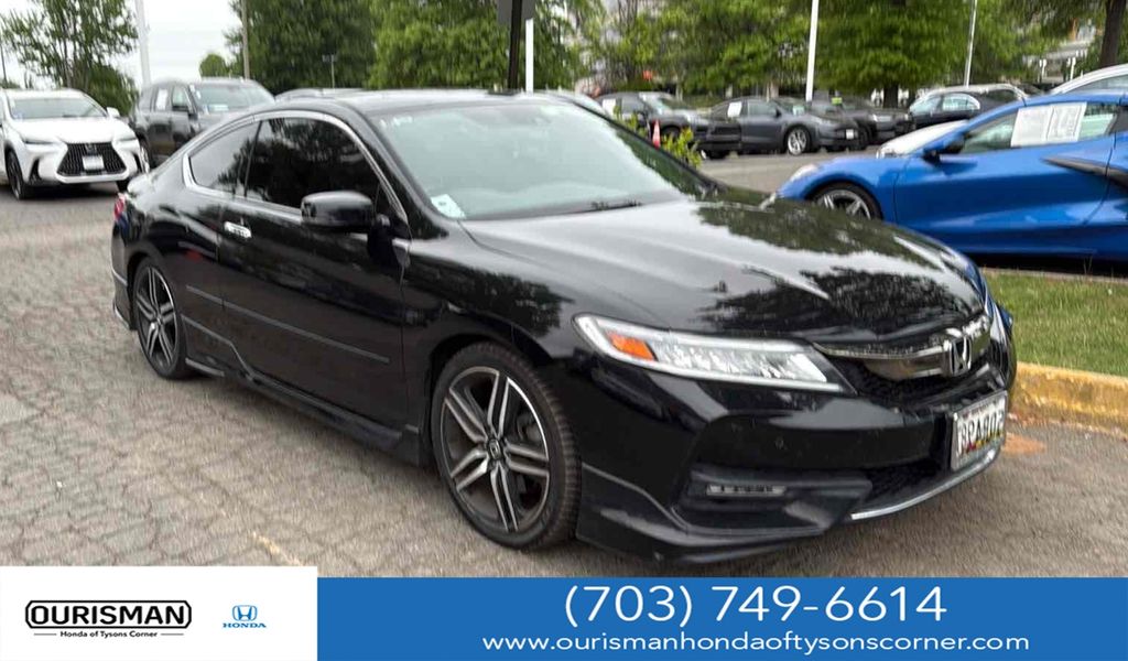 Black 2016 Honda Accord Coupe Touring Coupe Front-Wheel Drive 6-Speed Automatic