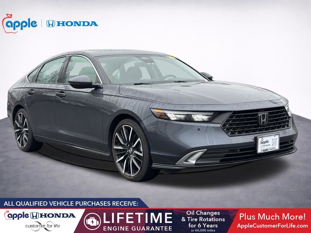 Gray / Black 2023 Honda Accord Hybrid Touring FWD Sedan Front-Wheel Drive Continuously Variable Transmission