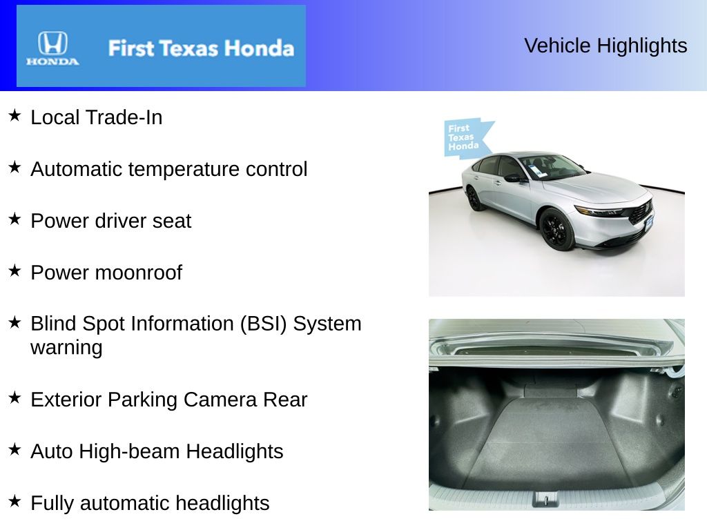 Used Car 2025 Honda Accord  Se For Sale In Austin, Texas