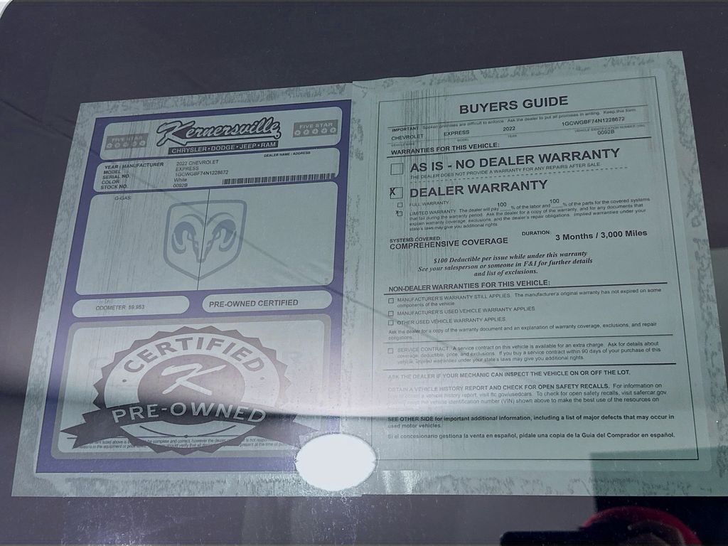 Used 2022 White Chevrolet Work Van image 36