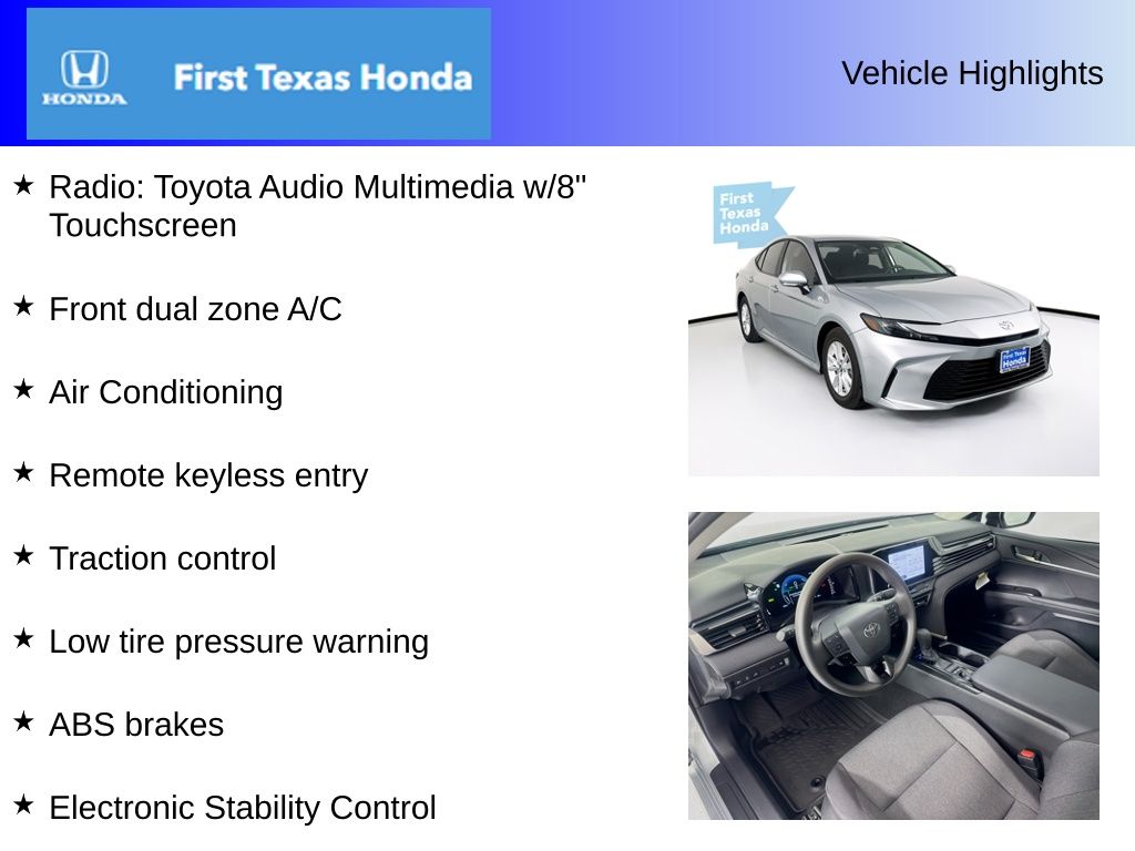 Used Car 2025 Toyota Camry  Le For Sale Under $30,000 In Austin, Texas