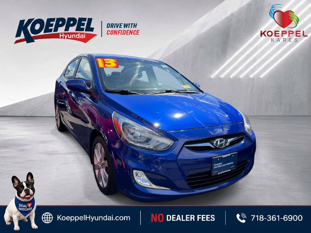 Marathon Blue Pearl 2013 Hyundai Accent Sedan Front-Wheel Drive 6-Speed Automatic Overdrive