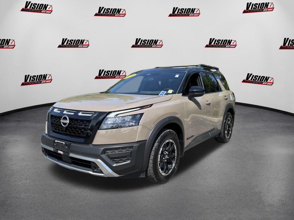 Baja Storm/Super Black Roof 2024 Nissan Pathfinder Rock Creek 4WD SUV / Crossover All-Wheel Drive 9-Speed Automatic