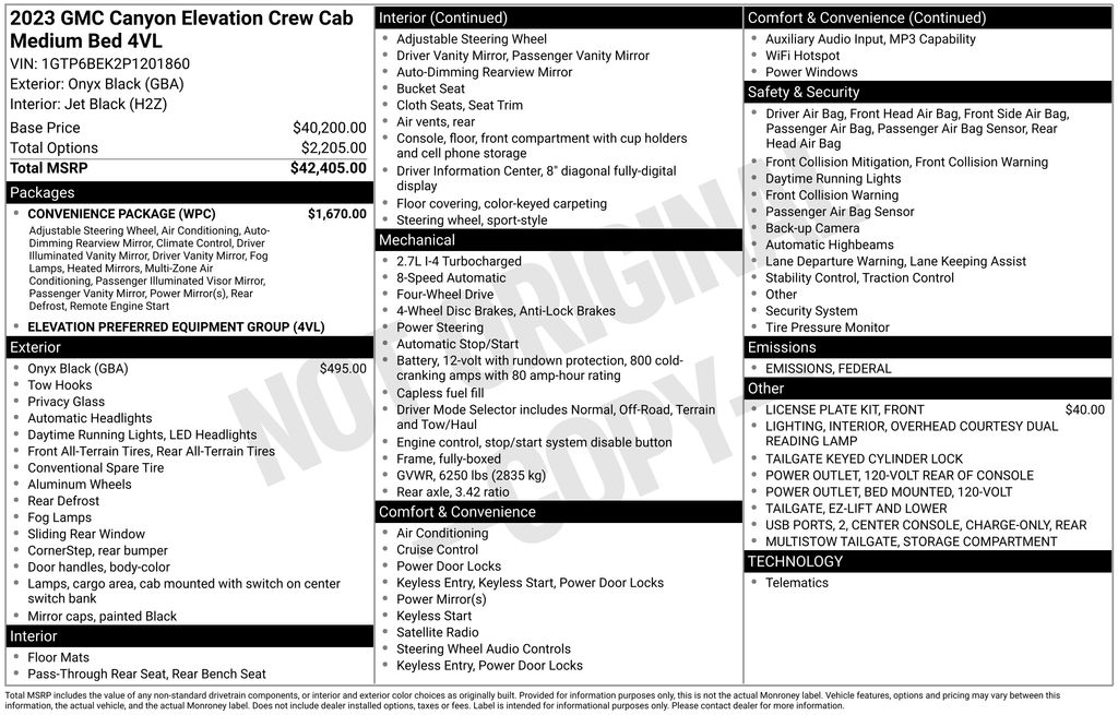 Used Car 2023 Gmc Canyon  Elevation For Sale Under $40,000 In Austin, Texas