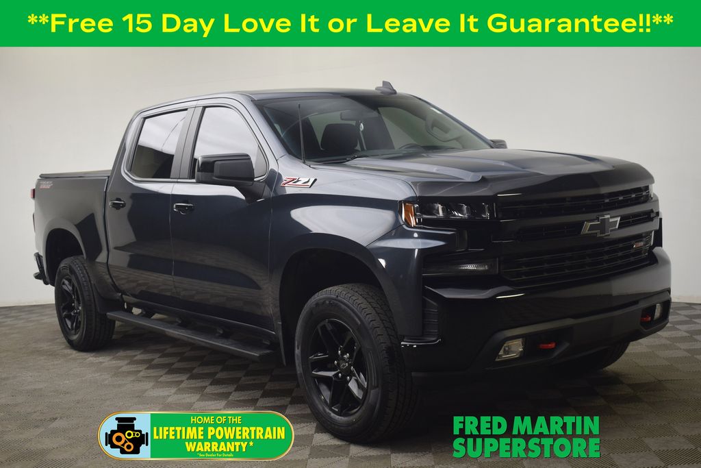 Shadow Gray Metallic 2021 Chevrolet Silverado 1500 LT Trail Boss Crew Cab 4WD Pickup Truck Four-Wheel Drive Automatic