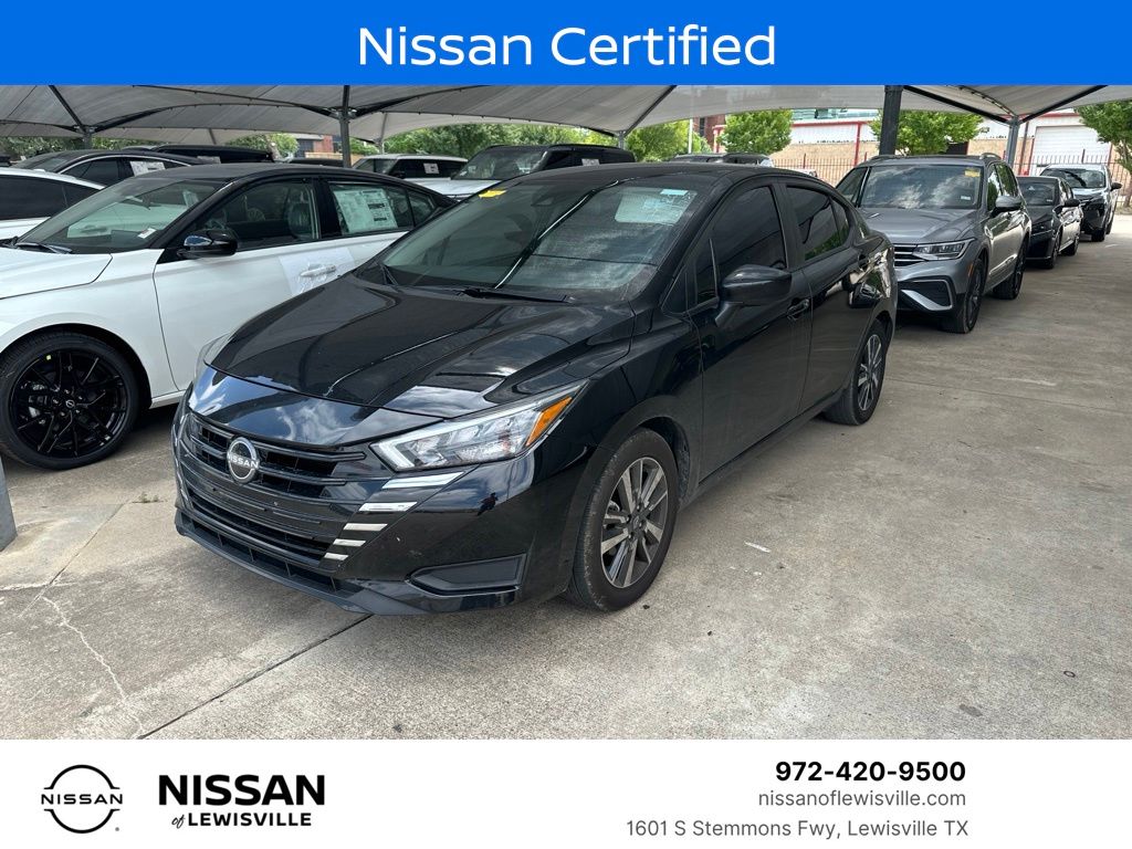 Super Black Metallic 2025 Nissan Versa Sedan Front-Wheel Drive Continuously Variable Transmission