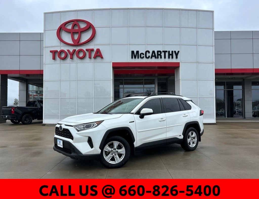 Super White 2021 Toyota RAV4 Hybrid XLE AWD SUV / Crossover All-Wheel Drive Continuously Variable Transmission