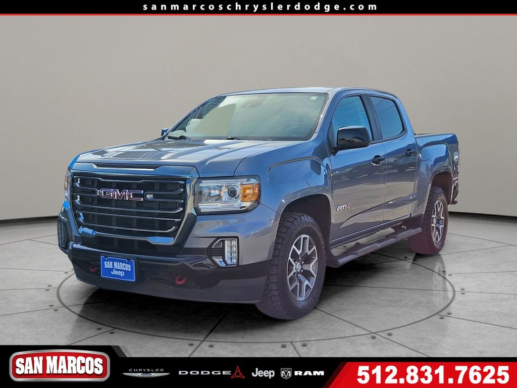 Gray (Satin Steel Metallic) 2021 GMC Canyon Pickup Truck Four-Wheel Drive 8-Speed Automatic