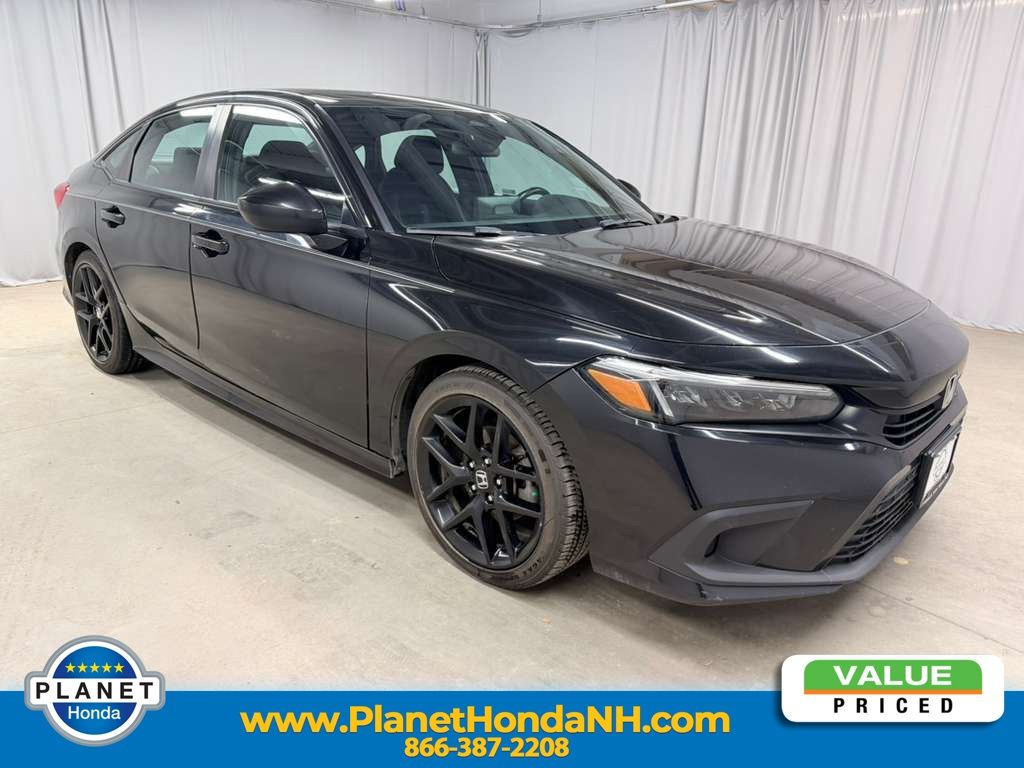 Crystal Black Pearl 2022 Honda Civic Sport FWD Sedan Front-Wheel Drive Continuously Variable Transmission