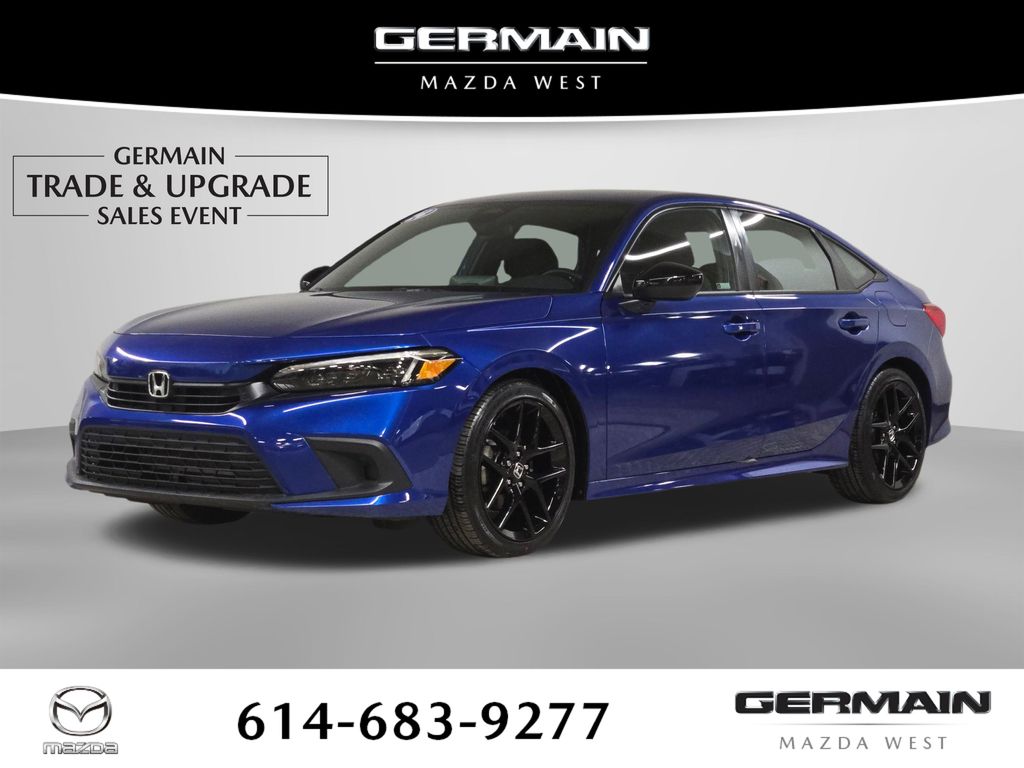 Aegean Blue Metallic 2024 Honda Civic Sport FWD Sedan Front-Wheel Drive Continuously Variable Transmission