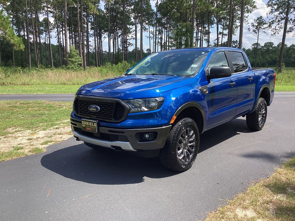 Blue 2020 Ford Ranger Pickup Truck Four-Wheel Drive Automatic