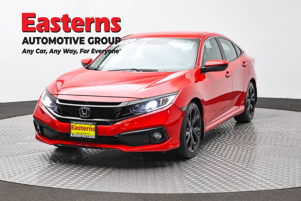 Red 2019 Honda Civic Sport FWD Sedan Front-Wheel Drive Continuously Variable Transmission