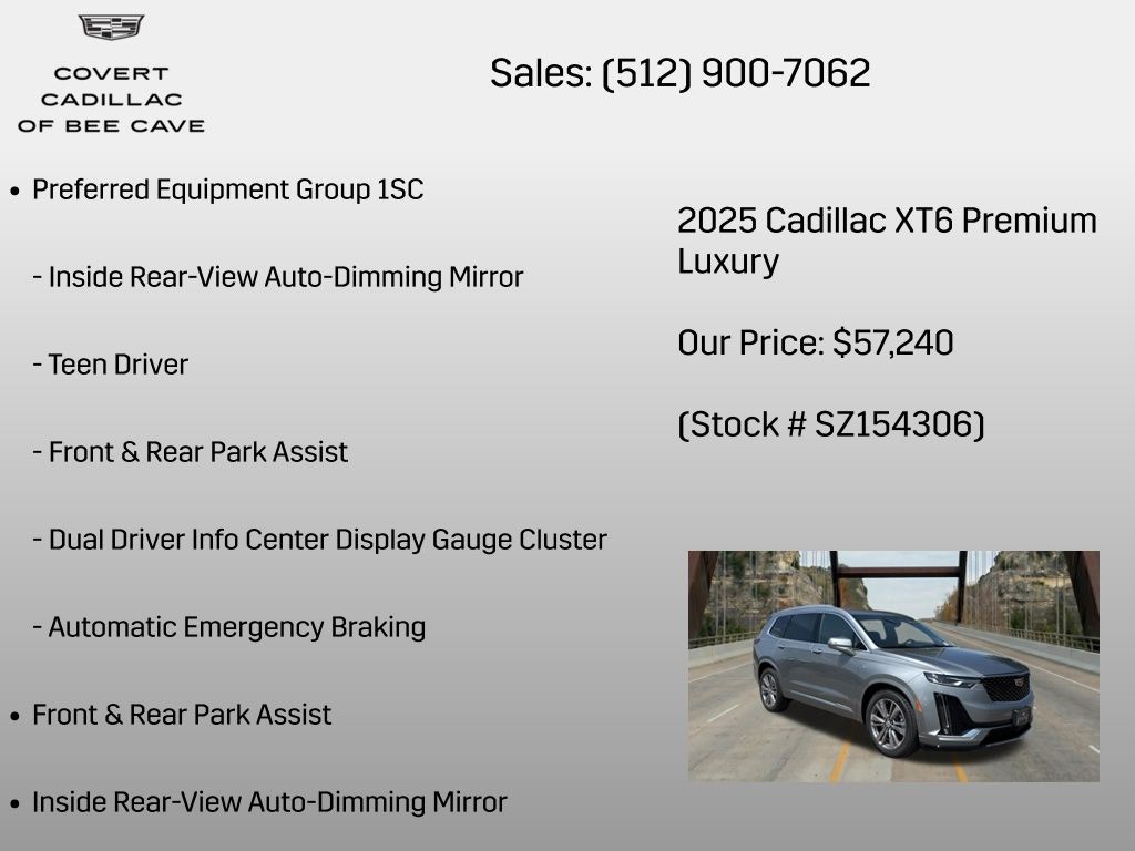 New Car 2025 Cadillac Xt6  Premium Luxury For Sale Under $60,000 In Austin, Texas