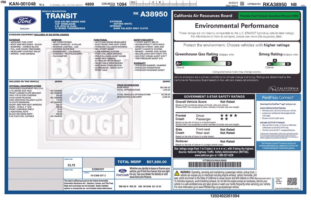 New 2024 Ford Transit-250 3D Cargo Van