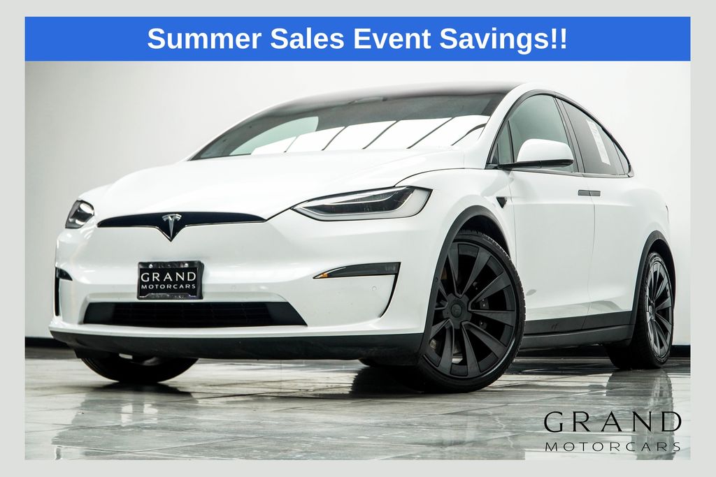 Pearl White Multi-Coat 2022 Tesla Model X SUV / Crossover All-Wheel Drive 1-Speed Automatic