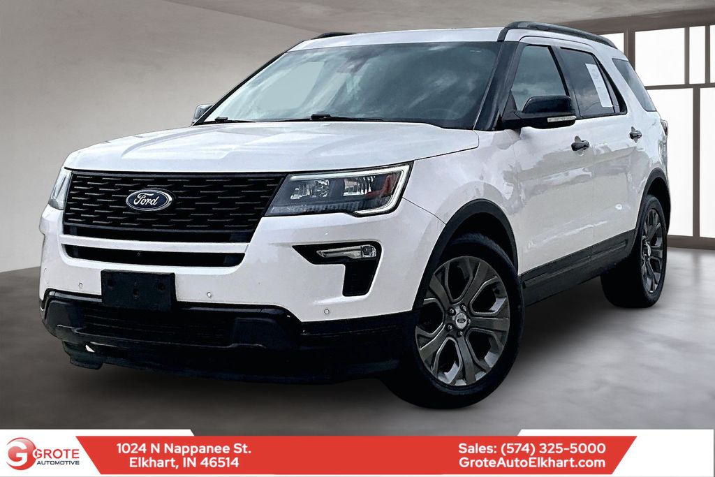 White Platinum Clearcoat Metallic 2018 Ford Explorer Sport AWD SUV / Crossover All-Wheel Drive 6-Speed Automatic